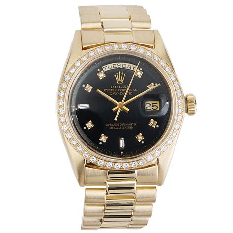 rolex presidential black face with diamonds|rolex 18kt president 36mm watch.